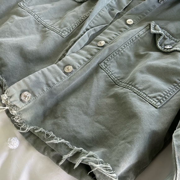 Zara Army Green Jean Jacket - Picture 3 of 5